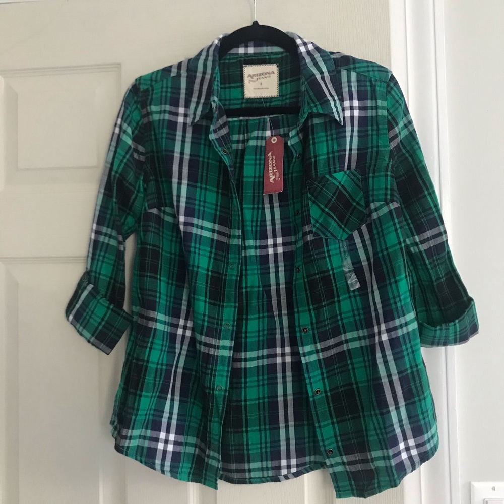 Green plaid shirt